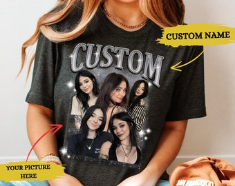 Custom Bootleg Rap Tee, Custom Photo Shirt,Custom Photo Retro Graphic 90s Tshirt,CUSTOM Your Own Bootleg Idea Here,Gift For Valentine Couple