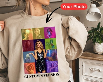 Custom Your Name And Photo Sweatshirt, Personalized Your Image Eras Tour Shirt, Personalized Eras Tour Shirt, Customized Retro Shirt