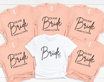 Team Bride Custom Name Shirts, Bride Shirt, Bride Squad Tshirts, Hen Party TShirts, Bachelorette Tees, Bridal Party Shirt, Wedding Party Tee