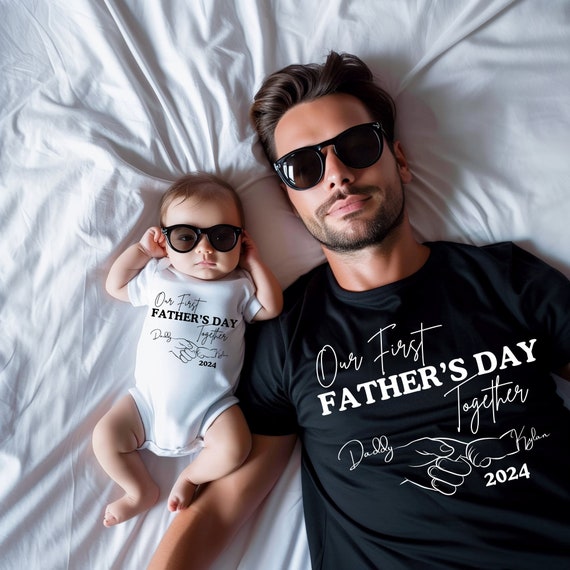 Personalized Father's Day Shirt, Our First Father's Day, Custom Father's Day Matching Shirt, Father's Day Gift, 1st Fathers Day
