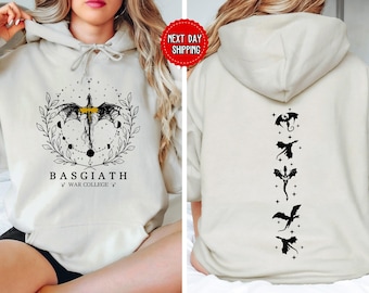 Basgiath War College 2 Sided Sweatshirt, Fourth Wing Sweatshirt, Dragon Sweatshirt, Fantasy Reader Shirt, Bookish T-shirt, Dragon Rider Tee