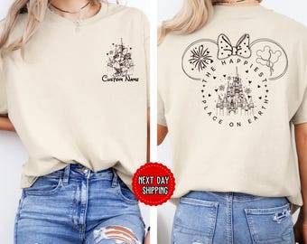 The Happiest Place One Earth Couple Shirt, Mickey and Minnie Magical Castle Shirt, Disney Family Trip Shirt, Disneyland Vacation Tee