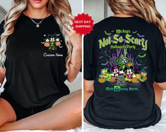 Mickey's Not So Scary Halloween Party 2026 Dİsney Characters Skeleton Shirt, Disneyland Halloween Shirt, 2026 Halloween Disney Family Shirt