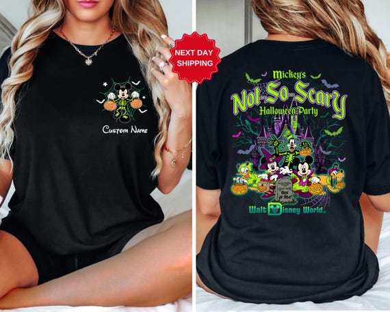 Mickey's Not So Scary Halloween Party 2026 Dİsney Characters Skeleton Shirt, Disneyland Halloween Shirt, 2026 Halloween Disney Family Shirt