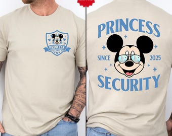 Two Sided Mickey Mouse Disneyland Princess Security Shirt, Retro Disneyland Dad Shirt, Fathers Day Shirt, Custom Mickey Mouse Dad Shirt