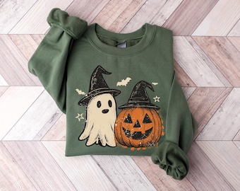Spooky Ghost Pumpkin Halloween Sweatshirt, Boo Shirt, Halloween Gift, Spooky Season Tee, Halloween Hoodie
