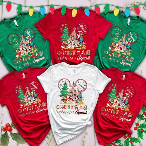 2026 Disney Christmas Shirt, Personalized Disney Christmas Shirt,Matching Disney Christmas Family Shirt, Custom Disney Christmas Squad Shirt