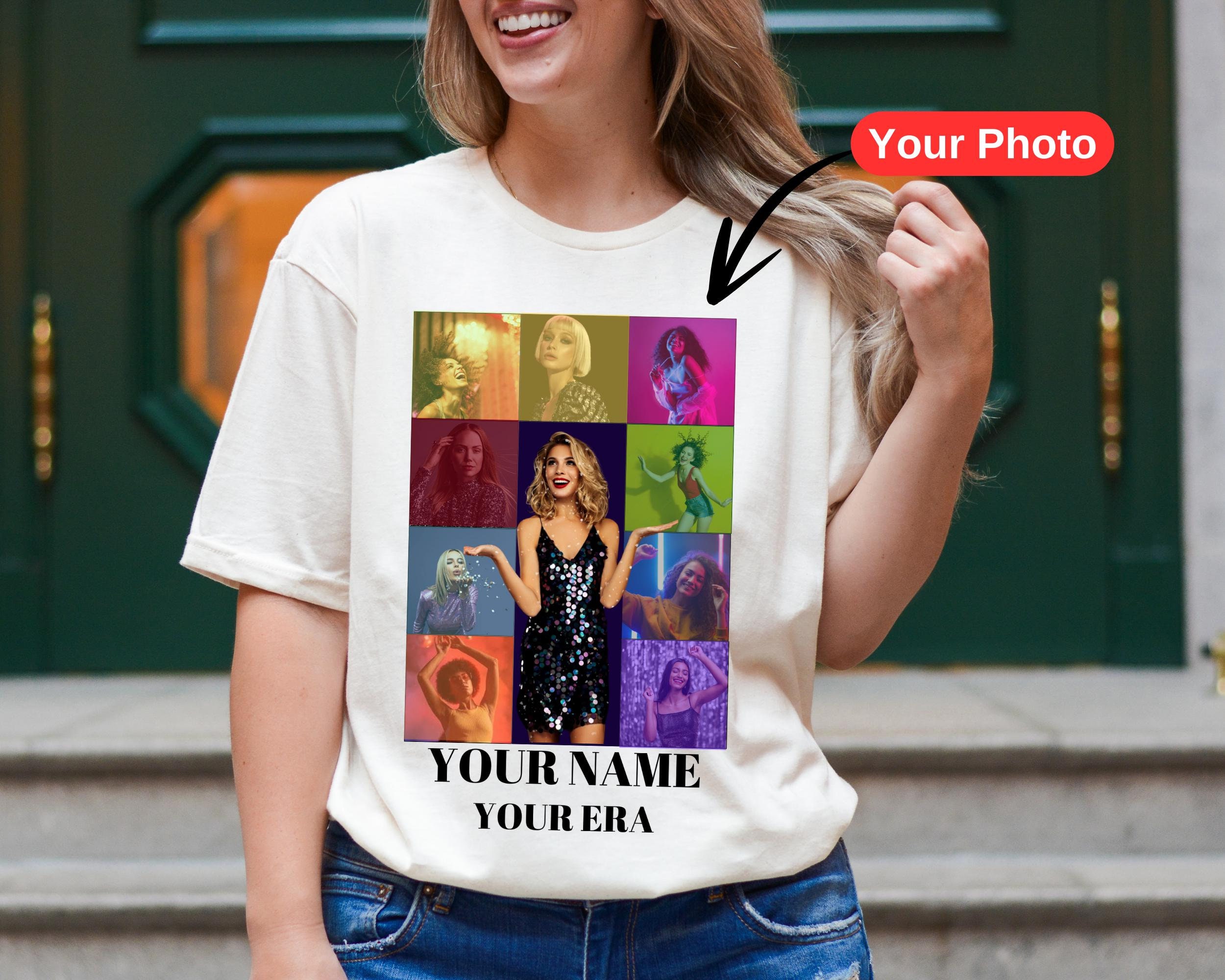 Custom Name And Era Shirt, Personalized Your Image Eras Tour Shirt, Customized Retro Shirt, Personalized Eras Tour Shirt