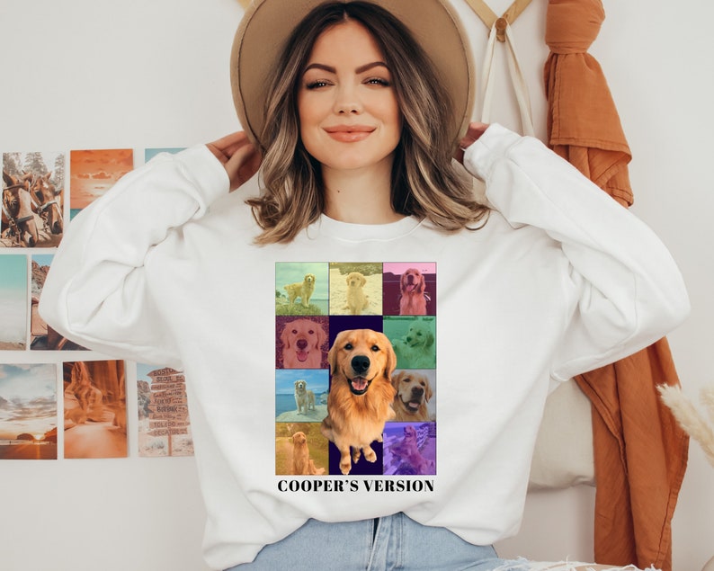 Custom Dog Photo Sweatshirt,Custom Dog Shirt,Personalized Dog Bootleg Shirt,Custom Pet Portrait Hoodie,Custom Eras Tour,Custom Dog's Version imagem 4