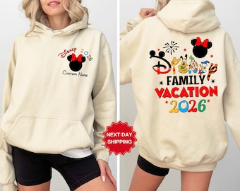 Disney 2026 Family Vacation Sweatshirt, Mickey Castle 2026 Hoodie, Disneyland Family Trip Shirt, Custom Mickey Trip Shirt, Family Matching