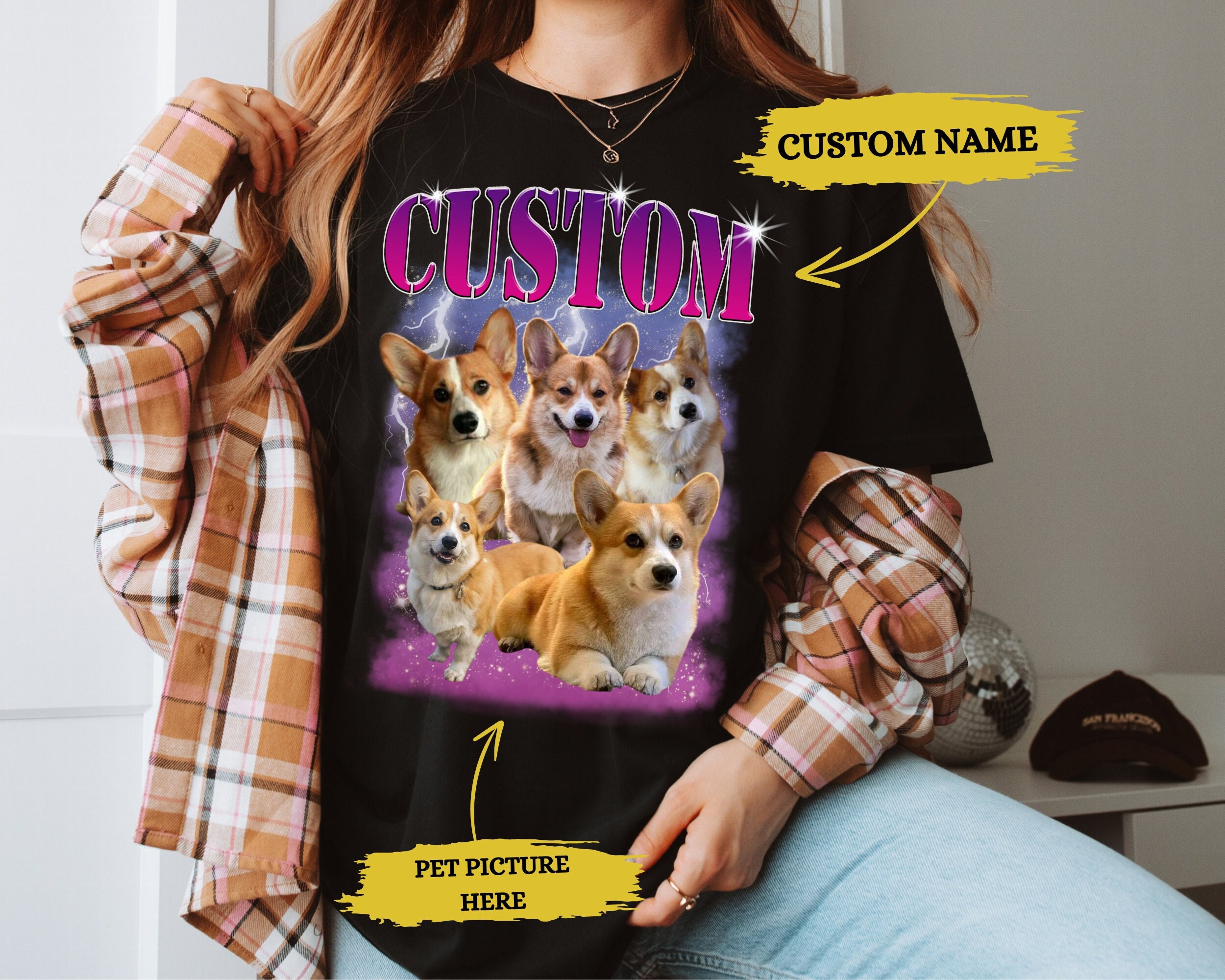 Custom Bootleg Rap Tee, Custom Dog Bootleg Shirt, Custom Pet Shirt, Retro Graphic 90s Tshirt, CUSTOM Your Own Bootleg Your Design