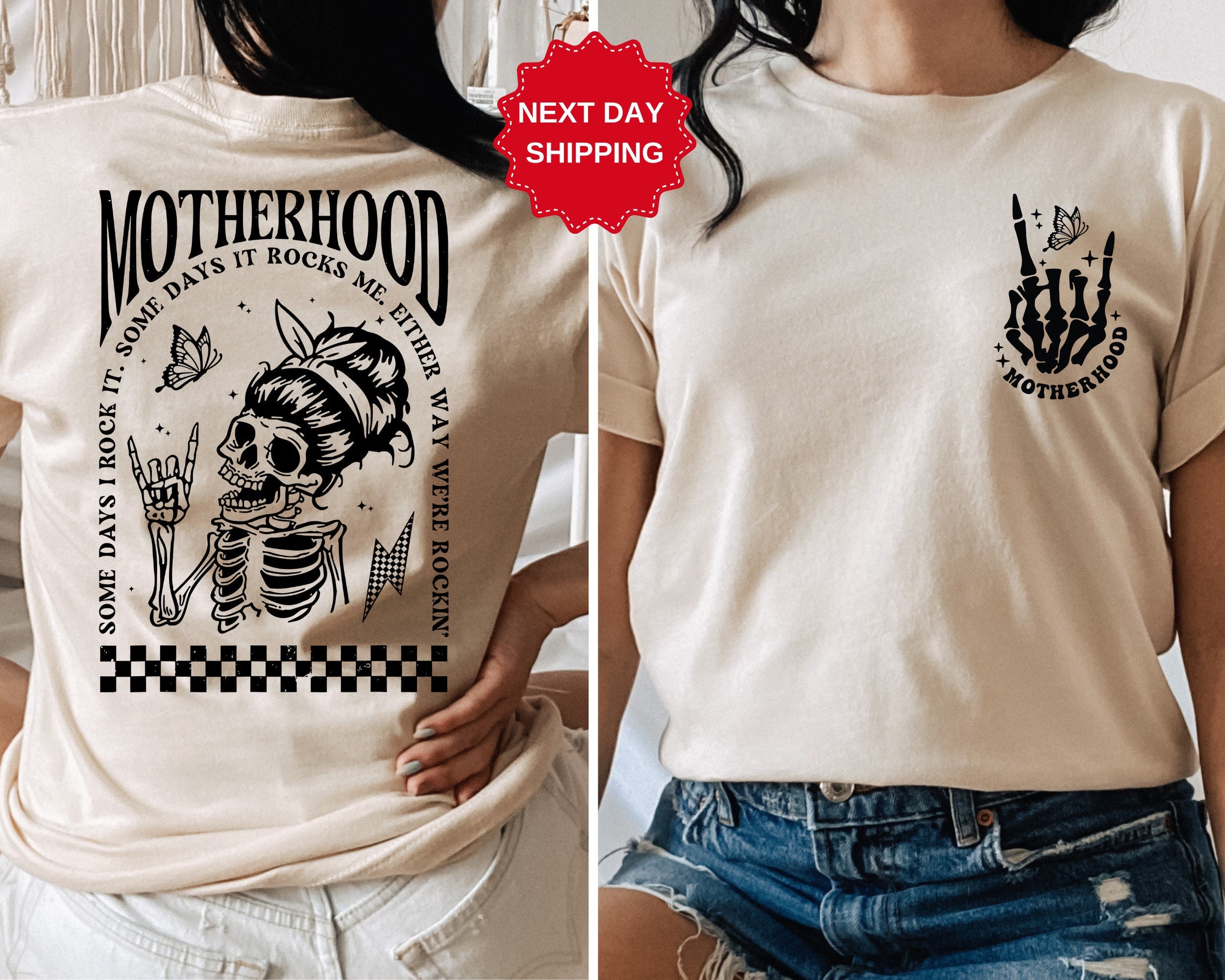 Motherhood Sometimes I Rock It Sometimes It Rocks Me Shirt, Mama Shirt, Mom Shirt, Rocker Mom Gifts, Mothers Day Gift Shirt, Rocker Mama Tee