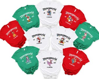 Custom Disney Christmas All Characters Shirt, Custom Disney Very Merry Christmas Shirt, Mickey & Friends Holiday Shirt, Family Xmas