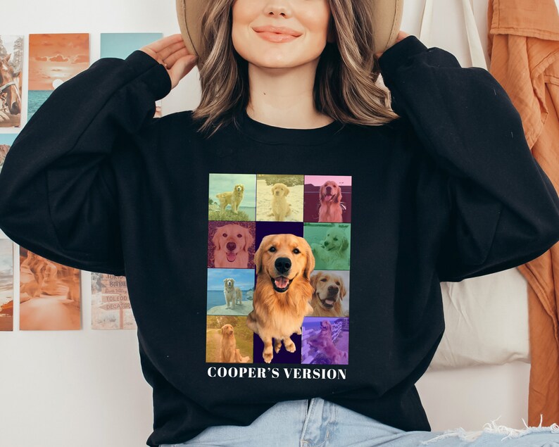 Custom Dog Photo Sweatshirt,Custom Dog Shirt,Personalized Dog Bootleg Shirt,Custom Pet Portrait Hoodie,Custom Eras Tour,Custom Dog's Version imagem 3