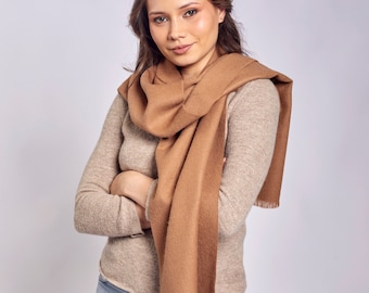 100% Baby Alpaka Schal, Alpaka Schal Camel Farbe