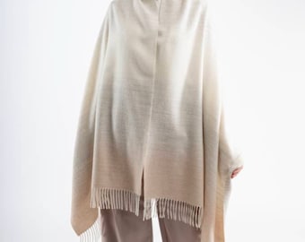 100% Baby Alpaka Schal Pashmina Wrap - Ombre Töne