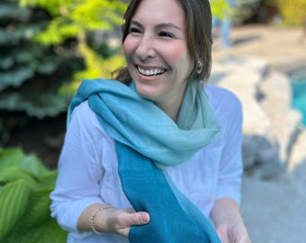 Ocean Breeze Seide & Alpaka Schal Wickelschal
