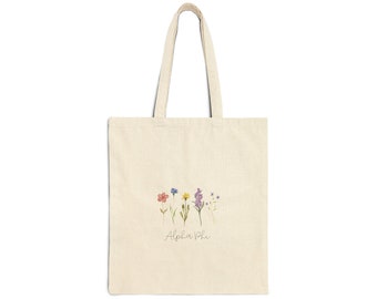 Custom Floral Tote Bag | Personalize Tote | Floral Tote | Tote Gift | Custom Gifts for her | Sorority Gifts | Custom floral canvas bag |