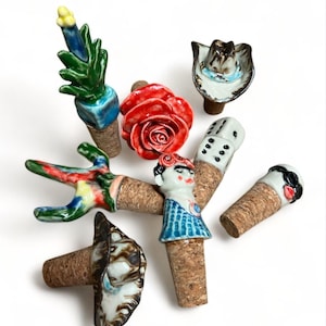 Bottle stopper, Ceramic Sculpture Wine stopper, Ceramic bottle stopper, Handmade, Wine lover gift, wine stopper.