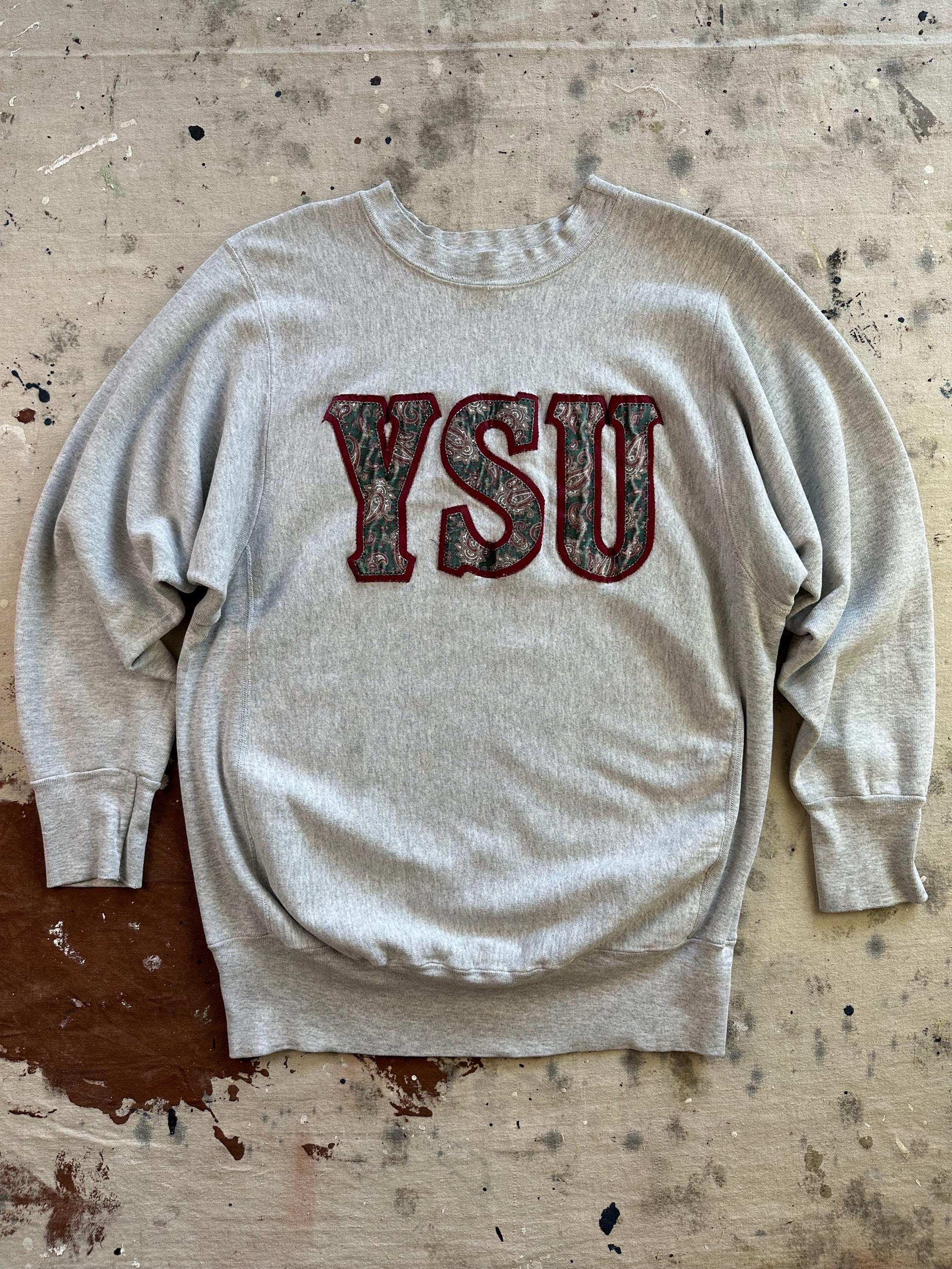 Vintage 1990s YSU Youngstown State University Paisley Varsity Grey 