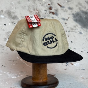 Vintage 1990s Winston Cigarettes No Bull Khaki Baseball StrapBack Hat Deadstock