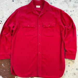 Vintage 1960-tals L.L.Bean röd bomullsskjorta med knappar - Stor