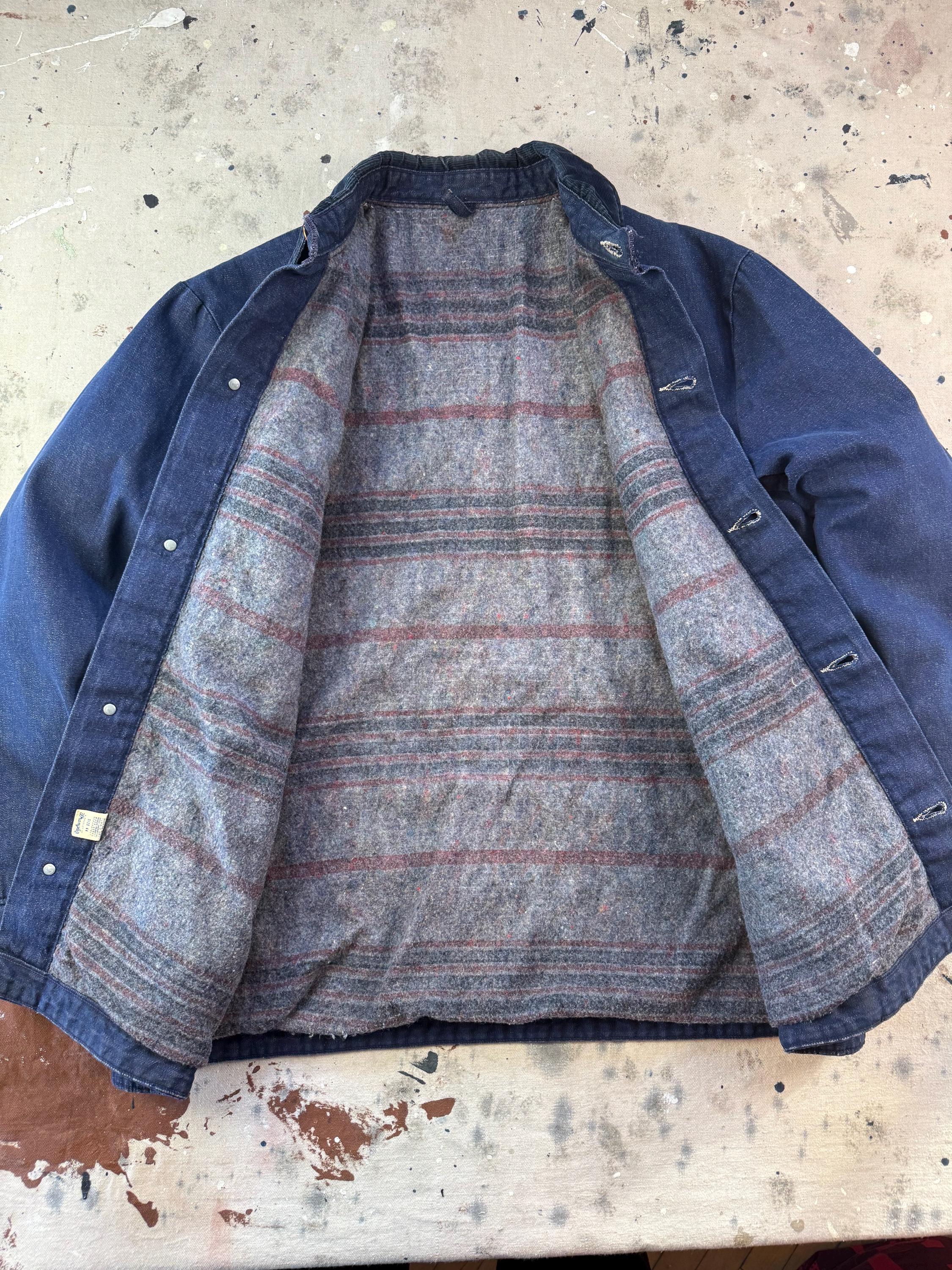 Vintage 1960s Wrangler Denim Blanket Lined Workwear Chore Jacket