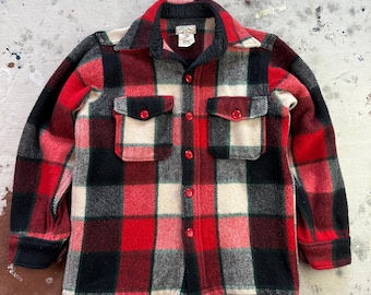 Camisa de caza vintage de lana a cuadros L.L. Bean, años 70 (talla XS)
