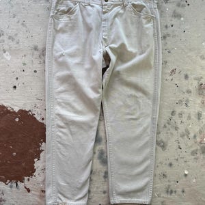 Vintage 1950s Smith’s Beige Cotton Twill Tapered Trouser Pants 36x28