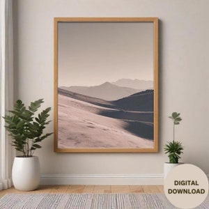 Desert Landscape Printable Wall Art, Sand Dune Art for Home Decor,Minimalist Desert Scene, Vintage Serene Landscape Art, Dunes Digital Print