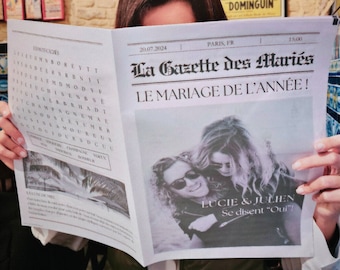 GAZETTE DES MARIÉS wedding invitation diy wedding invitation wedding invitation newspaper wedding invitation original wedding invitation