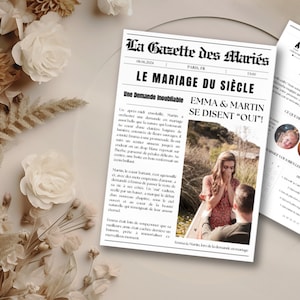 GAZETTE des MARIÉS DIY wedding announcement editable wedding invitation wedding invitation wedding announcement wedding gazette