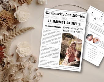 GAZETTE des MARIÉS DIY wedding announcement editable wedding invitation wedding invitation wedding announcement wedding gazette