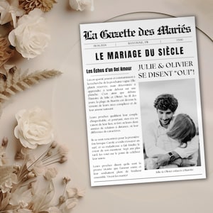 GAZETTE des MARIÉS DIY wedding announcement editable wedding invitation wedding invitation wedding announcement wedding gazette