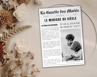 GAZETTE des MARIÉS DIY wedding announcement editable wedding invitation wedding invitation wedding announcement wedding gazette