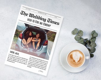 GAZETTE-ZEUGENANFRAGE Hochzeitsanfrage „Willst du mein Überraschungszeuge sein?“ Hochzeitszeuge Originalanfrage „Beste Freundin“-Geschenk