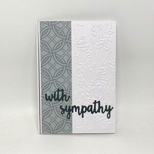 Handmade Sympathy card - Swirly leaf embossed and printed vellum