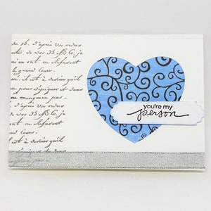Handmade Love/Friendship/Valentine's Day Card - Heart Aperture, Blue
