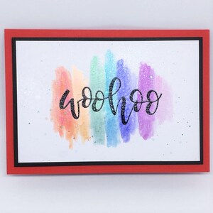 Handmade Congratulations Card - Congrats White and Gold, Embossed