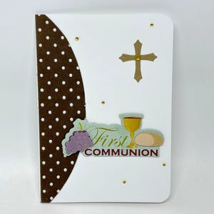 Handmade First Communion Card - 3D communion elements