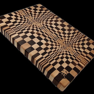 Hirnholz-Schneidebrett, Butcher Block, handgefertigt, autistisch, individuell angefertigt, mit elegantem Designer-Muster