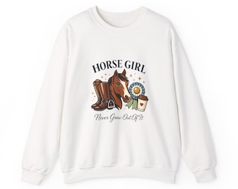 Sweatshirt mit Pferd | Vintage Pferdeillustration, gemütliche Ranchästhetik