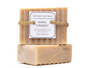 Handmade Turmeric Soap Bar: Orange Citrus & Vanilla, All-Natural Essential Oil
