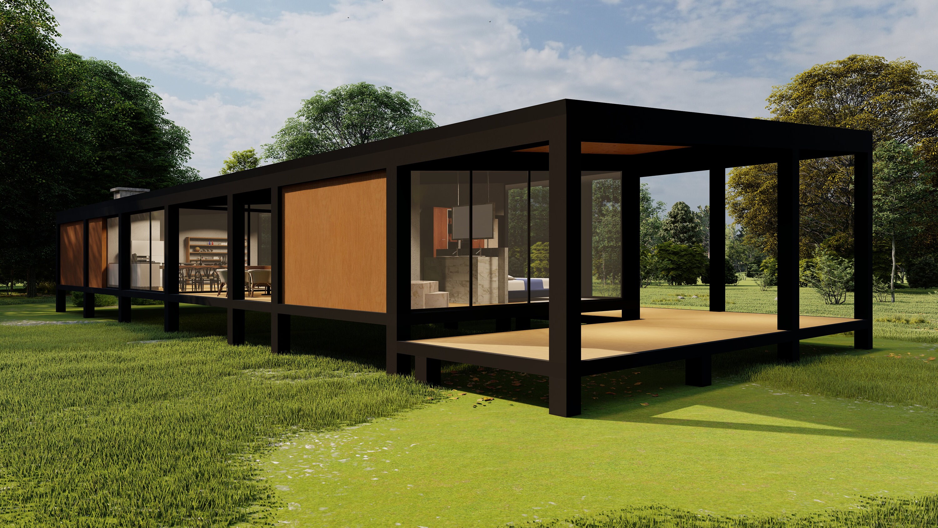 Modern 2 Bedroom House Plan With Pool (digital House) - Etsy