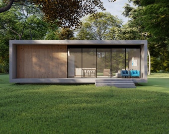 Modern Tiny House Plan: 1 Bedroom Frame House (Digital Files)