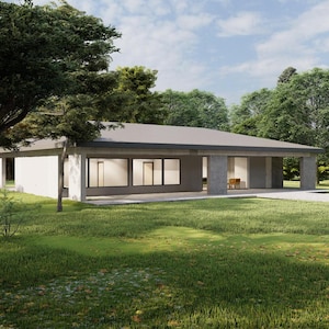 Klein huis, huisplan, modern huis, framehuis, boerderij, berg, huisplan 3 slaapkamers, huis met 3 slaapkamers, beton, airbnb-huis