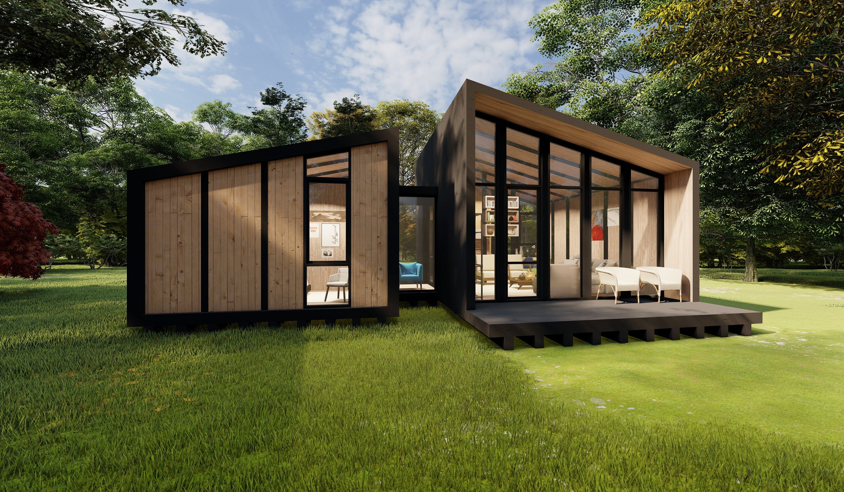 Modern 1-bedroom House Plan: Small Frame House (digital) - Etsy