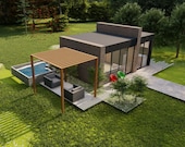 Modern Tiny House Plan: 1-Bedroom Mountain Home (Digital Download)