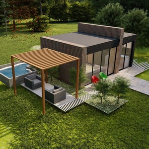 Tiny house, huisplan, modern huis, digitaal huisplan, framehuis, airbnb, berghuis, huis met 1 slaapkamer, huisplan 1 slaapkamer