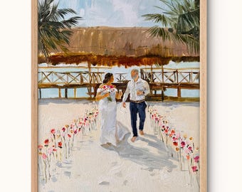 Custom oil painting wedding, Custom Oil Painting from photo, Custom oil wall art Impressionist, One-of-a-Kind